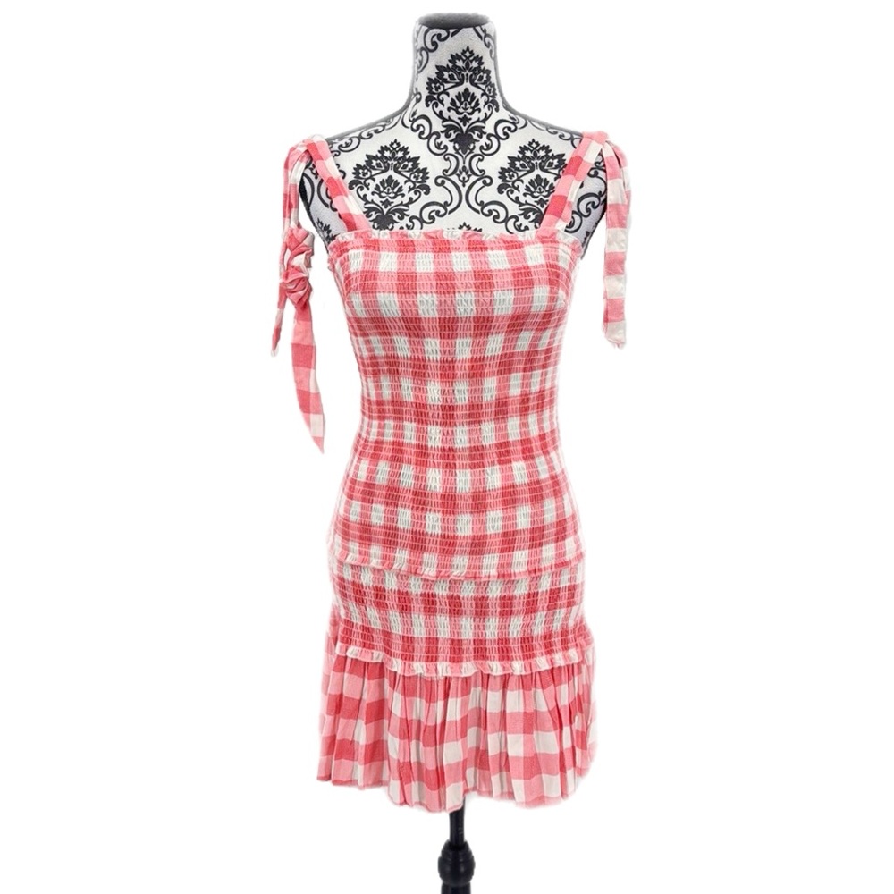 Sincerely Jules Pink and White Plaid Mini Dress